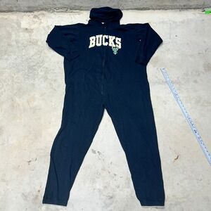 XXL Milwaukee Bucks Jumpsuit Concepts Sport NBA Pajama One Piece Sleepwear Black